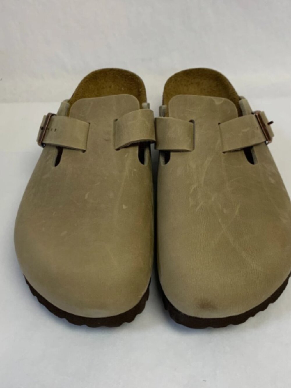 Birkenstock Boston Soft Footbed Tobacco Brown Oiled Leather Narrow Width Sandals